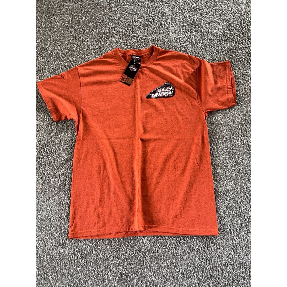 Harley-Davidson Orange Short Sleeve Tee with Chest Logo
